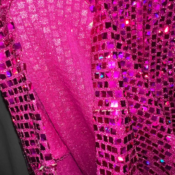 Vintage Hot Pink Iridescent Prom Dress - Picture 4 of 6